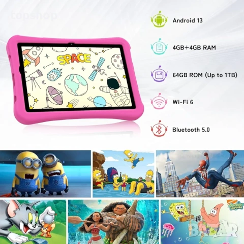 Нов Детски Таблет 10.1" UMIDIGI G2 Tab Kids – Android 13, 8GB RAM, Розов  , снимка 3 - Таблети - 53394462