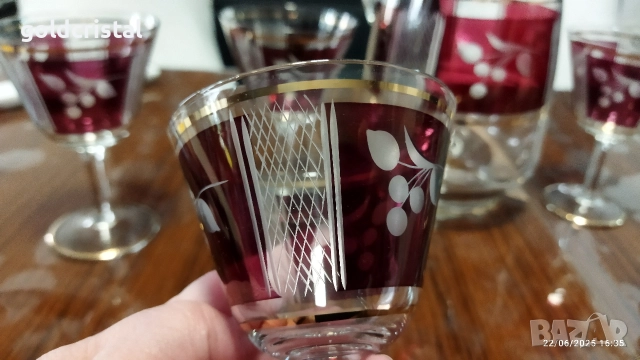 Стари стъклени чаши с кана , снимка 3 - Антикварни и старинни предмети - 52941359