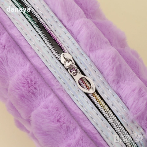 5982 Пухкав несесер за козметика и грим мека чантичка с цип и дръжка, снимка 6 - Портфейли, портмонета - 51797282