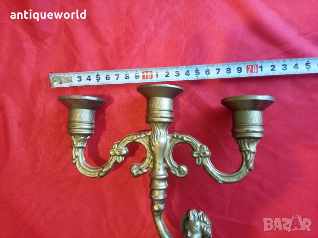 Красив Бароков Свещник Момченце Тройка, снимка 5 - Антикварни и старинни предмети - 26829906