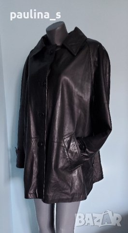 Палто с хастар от естествена кожа "Vera Pelle" / голям размер , снимка 1 - Палта, манта - 43621932