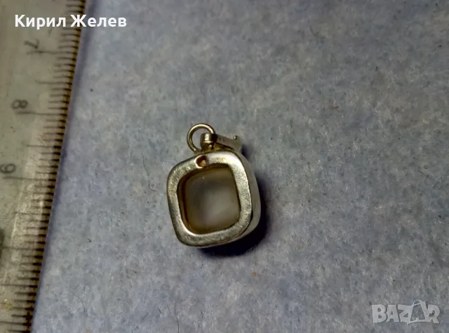 АР ДЕКО СТИЛ СКЪПОЦЕНЕН СРЕБЪРЕН ПЕНДАНТ СРЕБРО 925 с ШЛИФОВАН ЛУНЕН КАМЪК РЪЧНА ИЗРАБОТКА 49777, снимка 3 - Колиета, медальони, синджири - 49682445