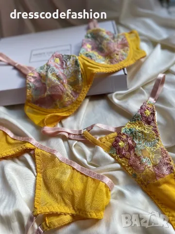 Луксозен дамски комплект бельо от четири части, снимка 4 - Бельо - 48995249