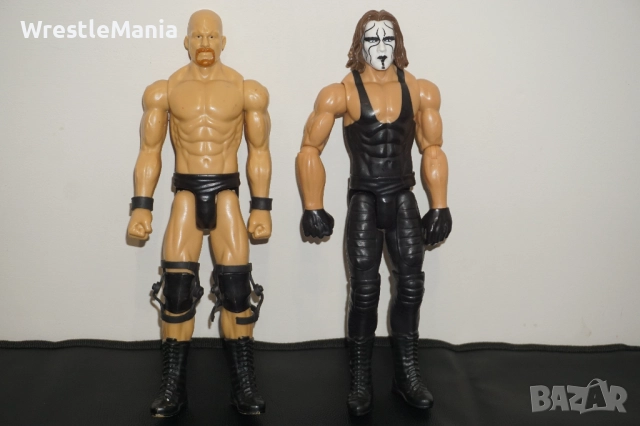 Две Големи Кеч Фигури Stone Cold Steeve Austin и Sting The Crow 30см, снимка 2 - Колекции - 51855725