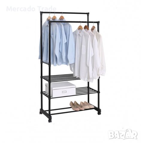 Щендер Mercado Trade, За дрехи, Двоен, С рафтове, Плъзгащ, Метал