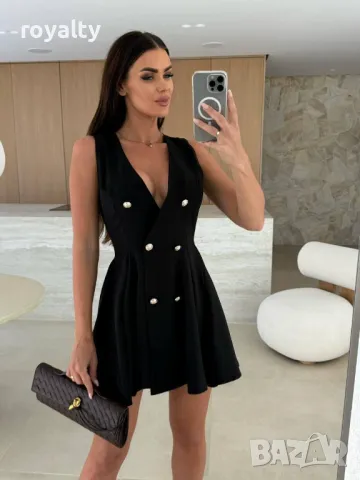 Черна елегантна дамска рокля 