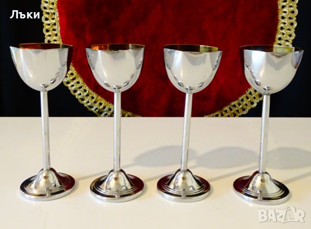 Посребрени чаши за ракия,позлата. , снимка 6 - Чаши - 43095832