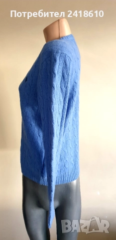 POLO Ralph Lauren Cable Wool / Cashmere Knit V - Neck Womens Size M ОРИГИНАЛ! Дамски Пуловер !, снимка 8 - Блузи с дълъг ръкав и пуловери - 52918656