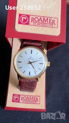 ROAMER - ANTICHOC механичен позлатен часовник – нов със оригинална кутия, снимка 12 - Мъжки - 53101142