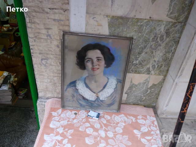 Стара картина  65 / 50 см, снимка 7 - Антикварни и старинни предмети - 53397554