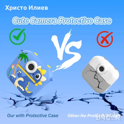 Детски фотоапарат за моментални снимки с принтер и вградени игри Зелен Син Розов, снимка 9 - Фотоапарати - 51455329