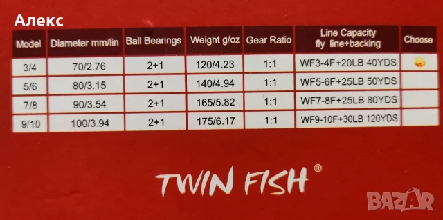 Мухарска макара Twin Fish , снимка 5 - Макари - 50832266