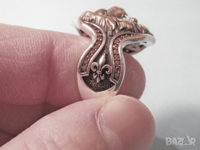 солиден сребърен мъжки пръстен с разярен сребърен Лъв - заслужи уважение и покажи че си влиятелна и , снимка 4 - Пръстени - 39410073