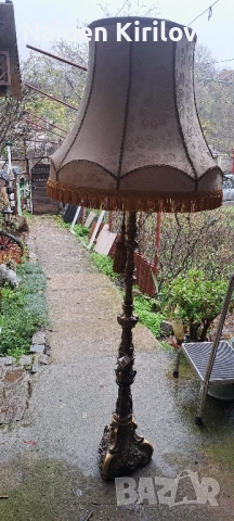 Бронзова подова нощна лампа