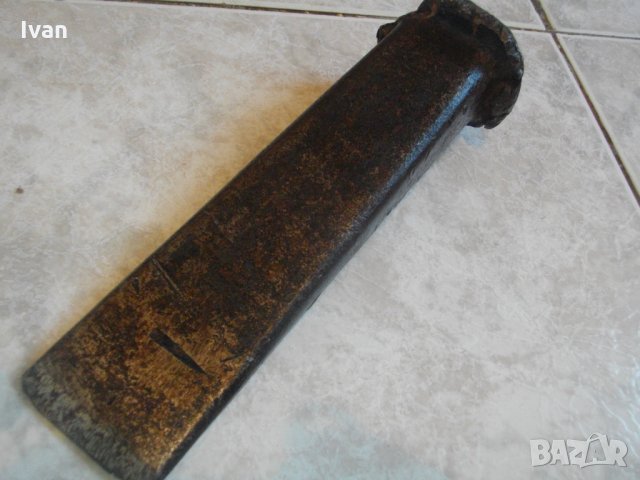 Старо Качество-Стар Масивен Кован Клин-Секач-Нож Кама за Дърва-Цепене-Немска, снимка 10 - Други инструменти - 33301284
