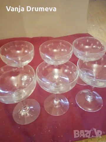 стъклен сервиз за коктейли или шампанско винтидж стил -неизползван подходящ за предстоящите празници, снимка 10 - Сервизи - 33251140