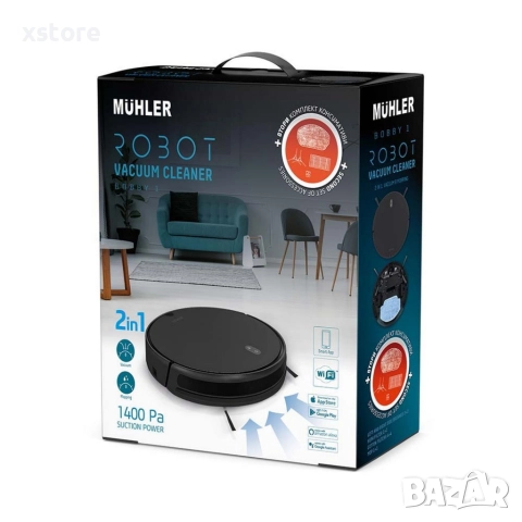 Прахосмукачка 2в1 робот и моп за сухо и мокро почистване MUHLER Bobby 1, снимка 15 - Прахосмукачки - 52796010
