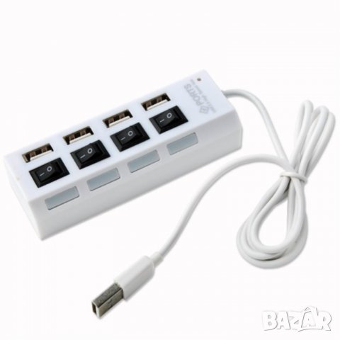 USB Хъб с прекъсвачи за лаптоп или компютър 1 към 4, снимка 4 - Друга електроника - 32976555