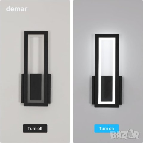 Lumiup Модерна черна LED стенна лампа, снимка 2 - Лед осветление - 43429958