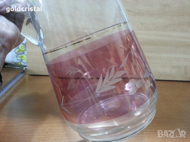 Ретро стъклена кана , снимка 2 - Антикварни и старинни предмети - 44928886