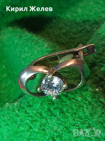 КРАСИВА СРЕБЪРНА СКЪПОЦЕННА АРТ ОБЕЦА СРЕБРО 925 АНГЛИЯ с ПРЕКРАСЕН ЮВЕЛИРНО ФАСЕТИРАН ЦИРКОН 27808, снимка 18 - Обеци - 36776458