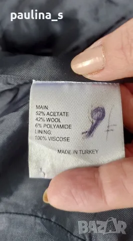 Karen Millen / Палто с висока яка и жабо / букле / вълна , снимка 13 - Палта, манта - 48793936