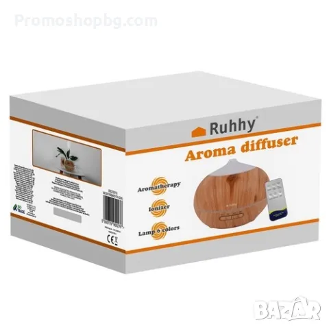 Ултразвуков арома дифузер Ruhhy, овлажнител, лампа, с включени 3 бр масла, снимка 9 - Други - 48026757