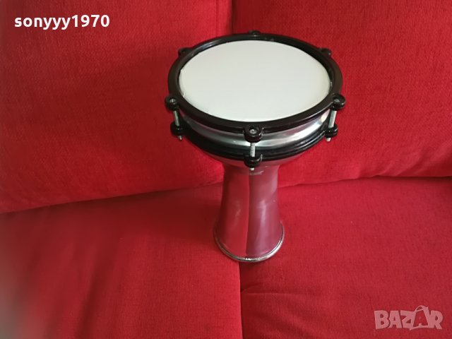 тарамбука сиво и бяло-внос сирия-30х20см-алуминиева, снимка 4 - Ударни инструменти - 28697904