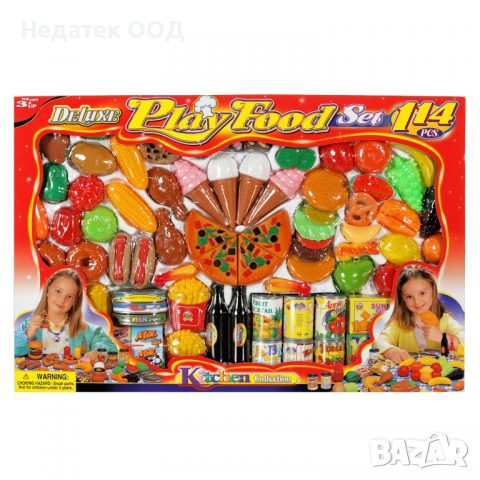 Комплект играчки Храна, 114 части, многоцветен