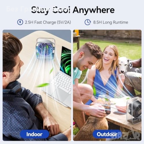 Нов Преносим настолен вентилатор 100 степени турбо поток LED дисплей, снимка 8 - Други стоки за дома - 53525152