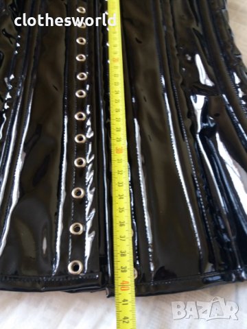 Лачен корсет с двойни метални банели, снимка 8 - Корсети, бюстиета, топове - 37772937