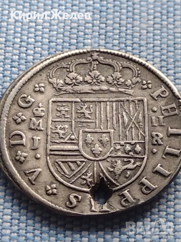 Сребърна монета 2 реала 1717г. Филип пети Мадрид Испания 13613, снимка 6 - Нумизматика и бонистика - 42969818