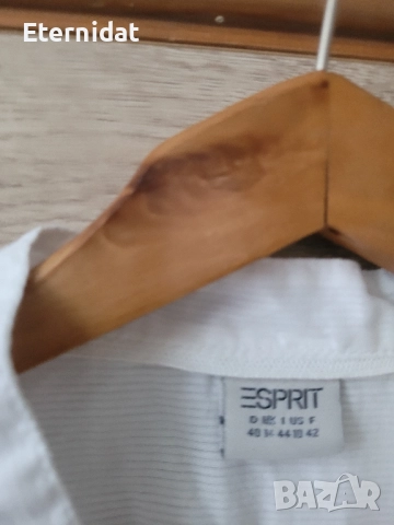 Нова бяла и синя блузка памучна материя ESPRIT , снимка 2 - Тениски - 51518481