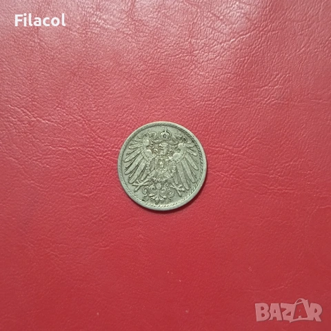 5 пфенига 1908 година  Германия МД - F, снимка 2 - Нумизматика и бонистика - 53253130