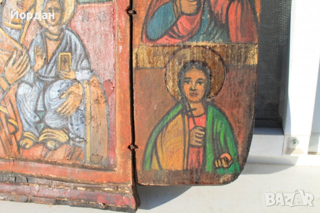 Стара Българска икона триптих , снимка 7 - Колекции - 39987428