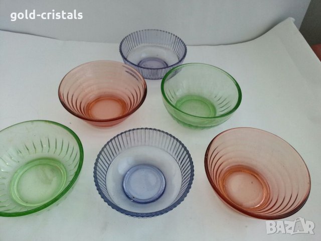 Стъклени купички цветно стъкло, снимка 7 - Антикварни и старинни предмети - 32329010