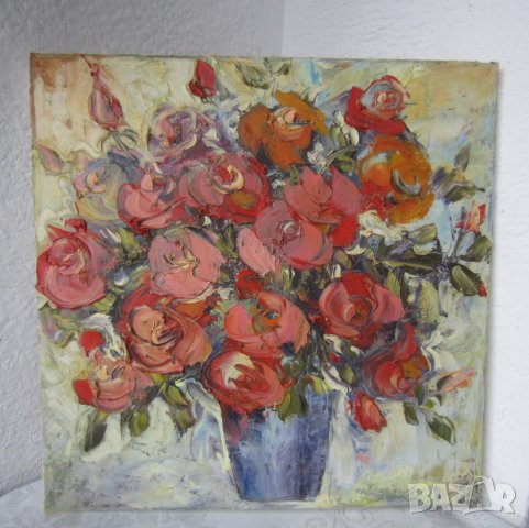 Цветя букет - Мима / Art by MiMa kartina painting oil / canvas картина, снимка 3 - Картини - 27270963