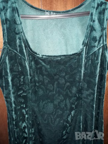 Дамски сукман рокля от кадифе тъмнозелен, снимка 5 - Рокли - 33225750