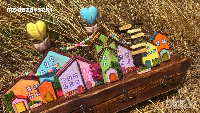 Ръчно изработена дървена закачалка, снимка 4 - Декорация за дома - 50925375