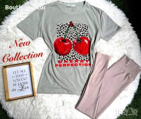 дамски комплекти тениска и клин , снимка 11 - Комплекти - 50332258