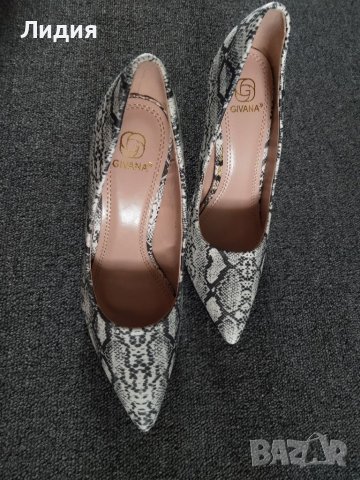 Дамски стилни обувки на ток със змийски принт 38 номер, снимка 5 - Дамски елегантни обувки - 37654686