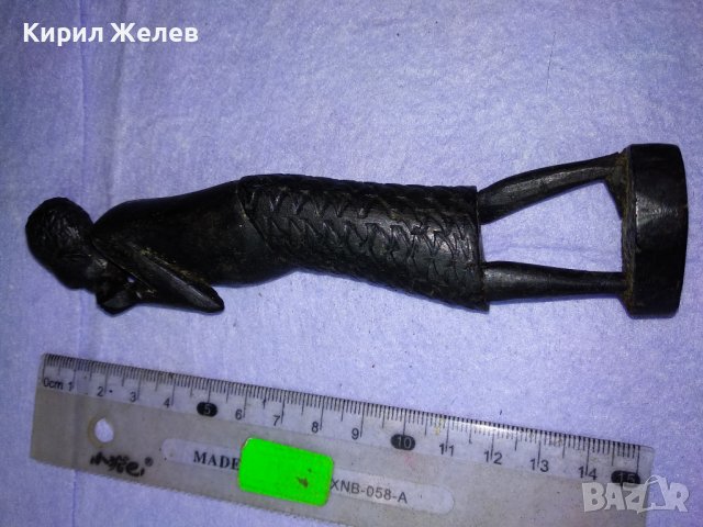 СТАРИННА АФРИКАНСКА АБАНОСОВА СТАТУЕТКА Ръчна ТРАДИЦИОННА МАЙСТОРСКА АРТ РАБОТА ФИГУРА АБАНОС 41415, снимка 2 - Антикварни и старинни предмети - 43588053