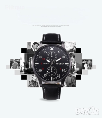 Спортно-елегантен мъжки часовник с к. каишка и кварцов механизъм  , снимка 9 - Мъжки - 52819458