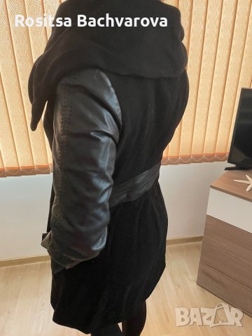 Черно палто Radeks, размер М, снимка 5 - Палта, манта - 38896140
