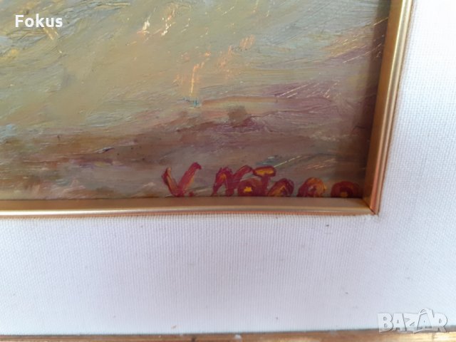 Чудесна майсторска картина масло на платно подпис рамка, снимка 3 - Антикварни и старинни предмети - 35086383
