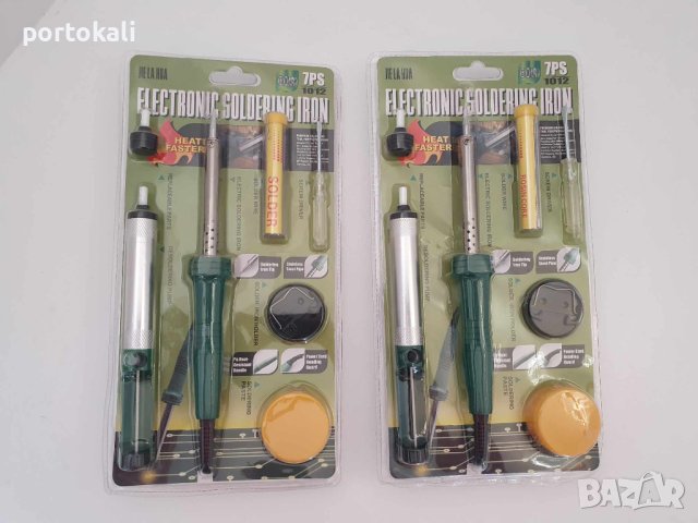 Комплект поялник 60W, вакуум помпа, тинол, колофон, поставка, отвертка, снимка 3 - Поялници и запояване - 43228969