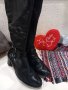 Черни дамски ботуши естествена кожа 41 номер, снимка 1 - Дамски ботуши - 44016497