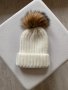 Шапка с помпон от естествен косъм, снимка 3