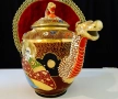 Кана японски порцелан Satsuma,Дракон,злато,1.5 литра. , снимка 10