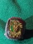 Старинен ВЕЛИКОЛЕПЕН ОСМАНСКИ ЕМАЙЛИРАН СРЕБЪРЕН ПРЪСТЕН ВИСОКА ПРОБА СРЕБРО и БРОНЗ - УНИКАТ 40649, снимка 16